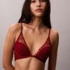 CK Black Floral Lace Leicht gefütterter Plunge-BH CK Black Floral Lace Leicht gefütterter Plunge-BH