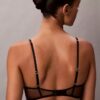 CK Black Floral Lace Leicht gefütterter Plunge-BH