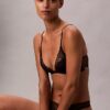 CK Black Floral Lace Leicht gefütterter Plunge-BH