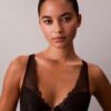 CK Black Geo Lace Leicht gefütterter Plunge-BH CK Black Geo Lace Leicht gefütterter Plunge-BH