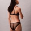 CK Black Geo Lace Unlined Balconette Bra