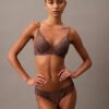CK Black Push-Up-Plunge-BH mit floraler Spitze