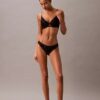 CK Black Push-Up-Plunge-BH mit floraler Spitze