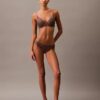 CK Black Push-Up-Plunge-BH mit floraler Spitze