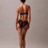 CK Black Push-Up-Plunge-BH mit floraler Spitze