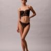 CK Black Thong mit floraler Spitze