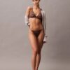CK Black Thong mit floraler Spitze