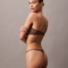 CK Black Thong mit floraler Spitze