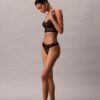 CK Black Thong mit floraler Spitze
