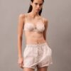 CK Black Unlined Balconette-BH mit floraler Spitze