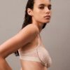 CK Black Unlined Balconette-BH mit floraler Spitze