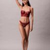CK Black Unlined Balconette Bra with Floral Lace Trim