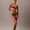 CK Black Unlined Balconette Bra with Floral Lace Trim CK Black Unlined Balconette Bra with Floral Lace Trim