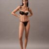 CK Black Unlined Balconette Bra with Floral Lace Trim CK Black Unlined Balconette Bra with Floral Lace Trim