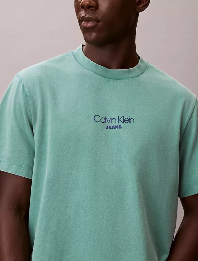 Classic-T-Shirt mit Acid-Wash-Logo Classic-T-Shirt mit Acid-Wash-Logo