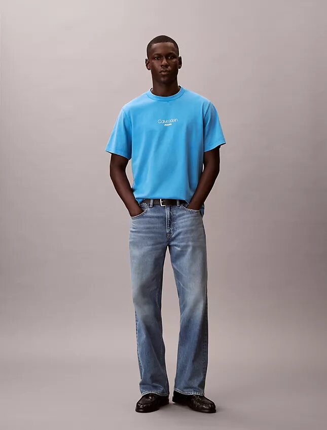 Classic-T-Shirt mit Acid-Wash-Logo Classic-T-Shirt mit Acid-Wash-Logo