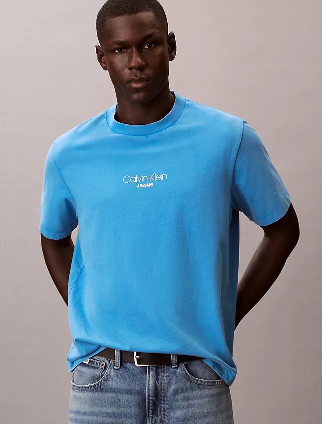 Classic-T-Shirt mit Acid-Wash-Logo Classic-T-Shirt mit Acid-Wash-Logo