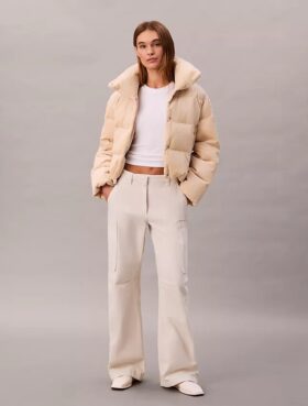 Cord-Daunenjacke