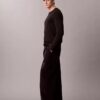 Cordhose mit Falten und weitem Bein