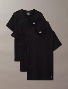 Cotton Classics 3er-Pack T-Shirt mit Rundhalsausschnitt in klassischer Passform