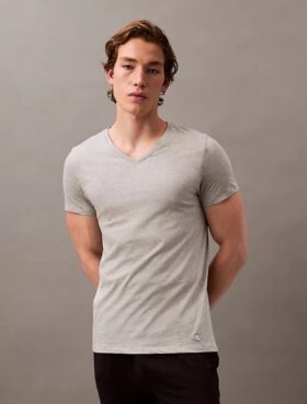 Cotton Classics 3er-Pack T-Shirt mit V-Ausschnitt in klassischer Passform