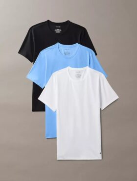 Cotton Stretch 3er-Pack Slim-Fit-T-Shirt mit Rundhalsausschnitt