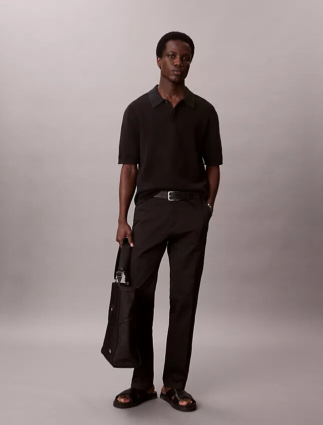 Cotton Stretch-Hose mit geradem Schnitt Cotton Stretch-Hose mit geradem Schnitt
