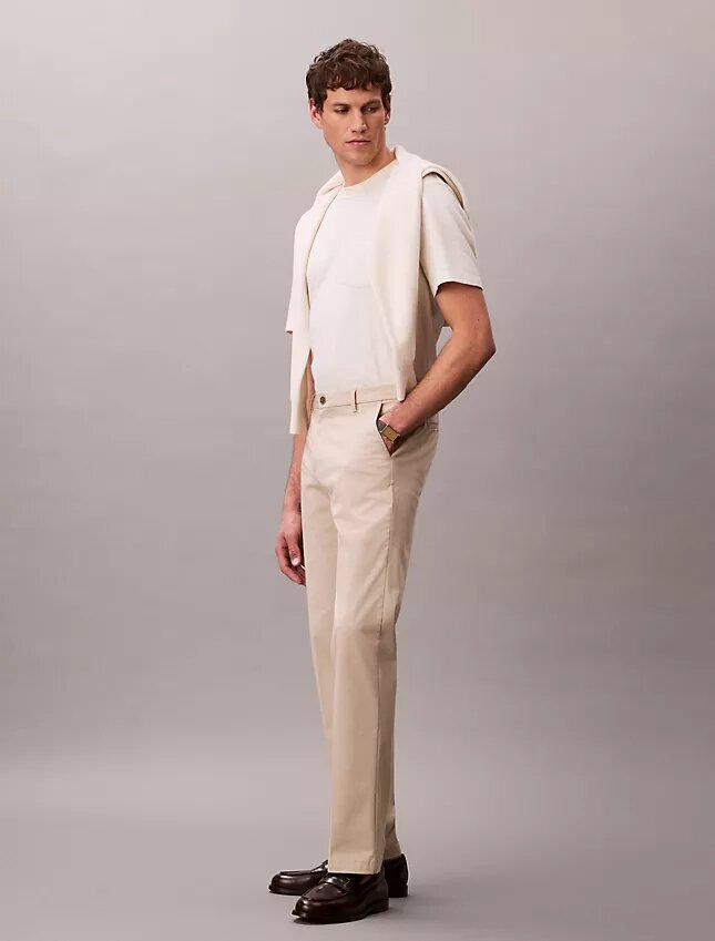 Cotton Stretch-Hose mit geradem Schnitt Cotton Stretch-Hose mit geradem Schnitt