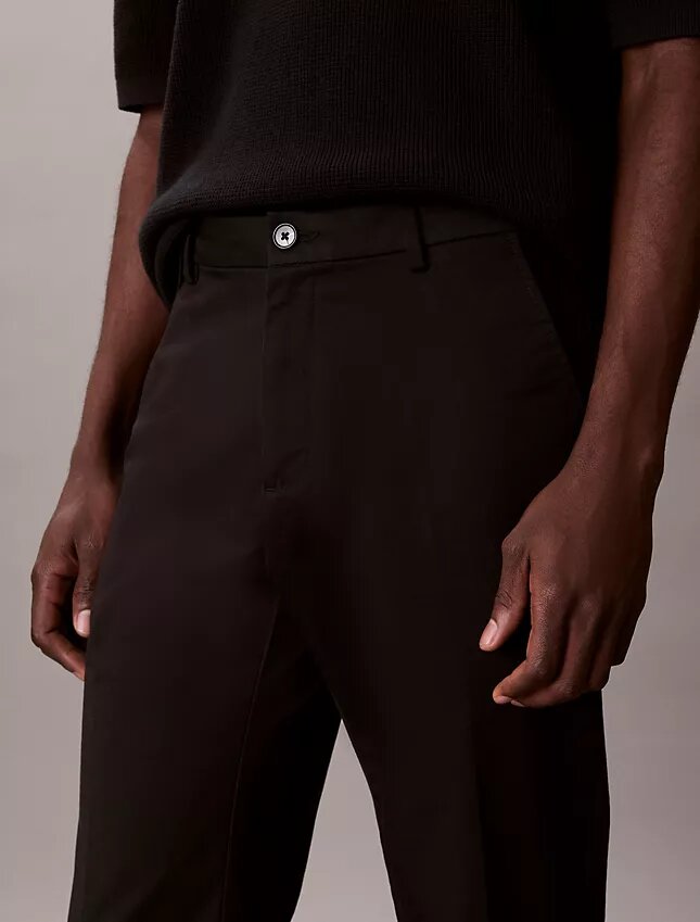 Cotton Stretch-Hose mit geradem Schnitt Cotton Stretch-Hose mit geradem Schnitt
