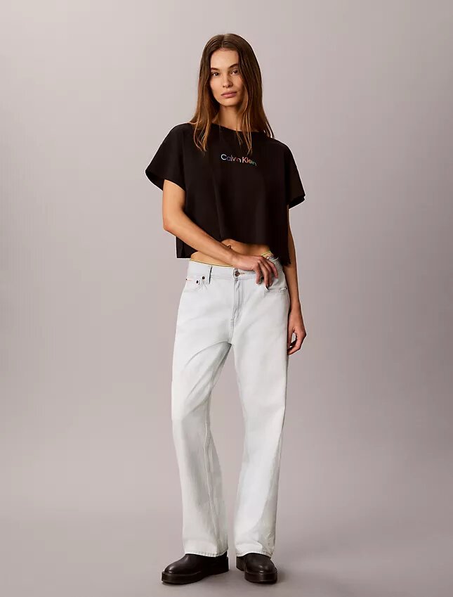 Cotton Stretch-Lounge-Pride-Boxy-Crop-T-Shirt Cotton Stretch-Lounge-Pride-Boxy-Crop-T-Shirt