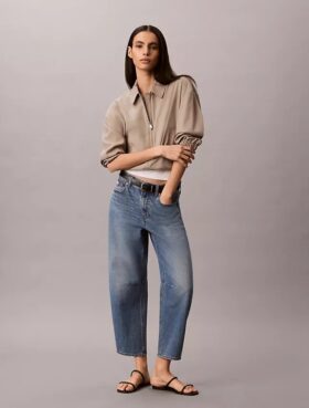 Cropped Barrel Jeans
