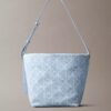 Denim-Beuteltasche mit durchgängigem Emblem-Logo Denim-Beuteltasche mit durchgängigem Emblem-Logo