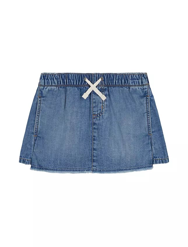 Denim-Skorts mit Kordelzug für Mädchen Denim-Skorts mit Kordelzug für Mädchen