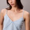 Denim-Tanktop aus Baumwoll-Leinen-Mischgewebe