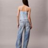 Denim-Tanktop aus Baumwoll-Leinen-Mischgewebe