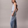 Denim-Tanktop aus Baumwoll-Leinen-Mischgewebe