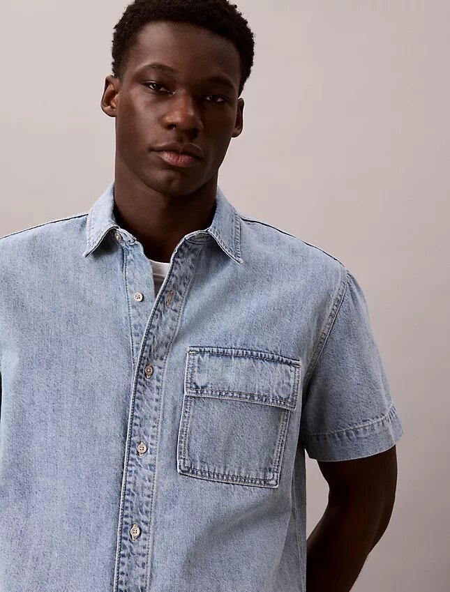 Denim-Utility-Hemd mit Knopfleiste Denim-Utility-Hemd mit Knopfleiste