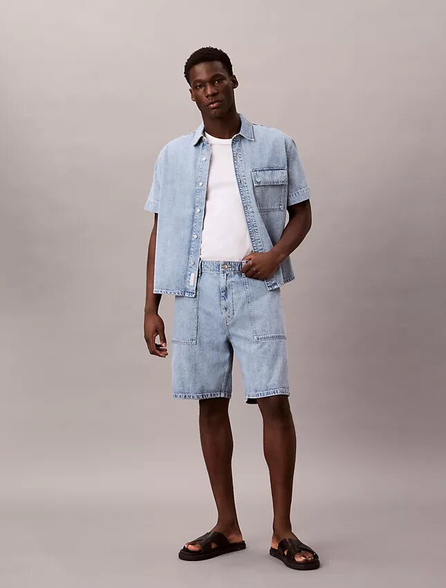 Denim-Utility-Hemd mit Knopfleiste Denim-Utility-Hemd mit Knopfleiste