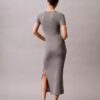 Einfarbiges, schmales Midi-Kleid aus Stretch