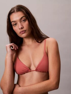 Einfarbiges Triangel-Bikini-Oberteil