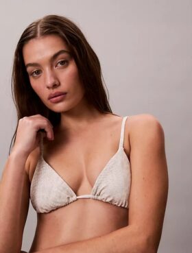 Einfarbiges Triangel-Bikini-Oberteil