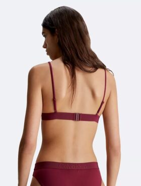 Einfarbiges Triangel-Bikini-Oberteil