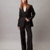 Elegante Stretch-Hose mit weitem Bein Elegante Stretch-Hose mit weitem Bein
