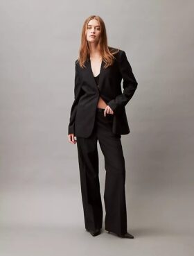 Elegante Stretch-Hose mit weitem Bein