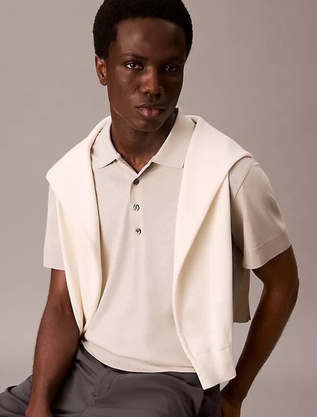 Feinstrick-Poloshirt aus Lyocell-Mischung Feinstrick-Poloshirt aus Lyocell-Mischung