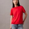 Feinstrick-T-Shirt mit Stehkragen