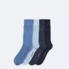 Flachgestrickte Logo-Socken, 4er-Pack