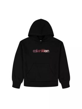 Fleece-Hoodie für Mädchen mit Logo-Grafik
