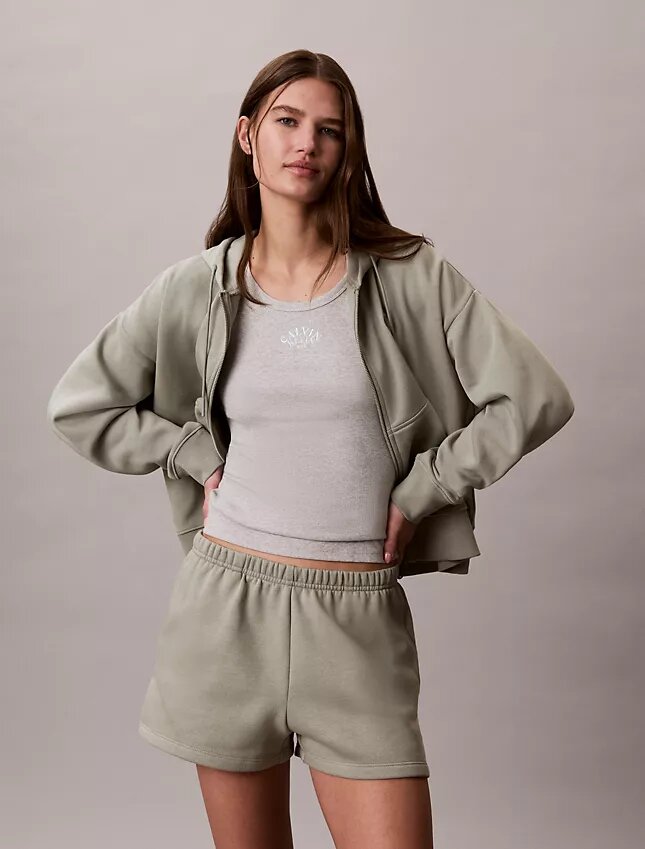 Fleece-Hoodie mit Reißverschluss und Monogram Fleece-Hoodie mit Reißverschluss und Monogram