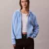 Fleece-Hoodie mit Reißverschluss und Monogram Fleece-Hoodie mit Reißverschluss und Monogram